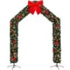 8. 5ft Pre-lit PVC Christmas Arch With 350 LED Lights And Bow And Ornaments 1 8. 5ft Pre-lit PVC Christmas Arch With 350 LED Lights And Bow And Ornaments -Christmas Decor Shop karl home christmas yard decorations k1g61000557 64 1000