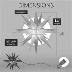 14 In. Illuminated LED Amber Holiday Moravian Star -Christmas Decor Shop kringle traditions christmas novelty lights 72715 1f 1000