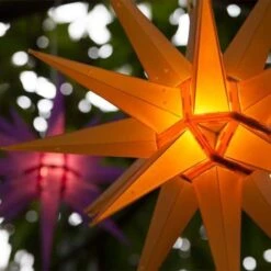 14 In. Illuminated LED Amber Holiday Moravian Star -Christmas Decor Shop kringle traditions christmas novelty lights 72715 44 1000