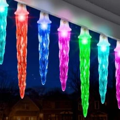 24.5 Ft. 24-Light Color Motion Deluxe String Icicle Bulbs -Christmas Decor Shop lightshow icicle lights 116096 e1 1000
