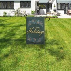 Lighted Outdoor Banner With Garden Flag Stand - Happy Holidays -Christmas Decor Shop lumabase christmas garage door decorations 17001 4f 1000