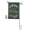 Lighted Outdoor Banner With Garden Flag Stand - Happy Holidays 1 Lighted Outdoor Banner With Garden Flag Stand - Happy Holidays -Christmas Decor Shop lumabase christmas garage door decorations 17001 64 1000