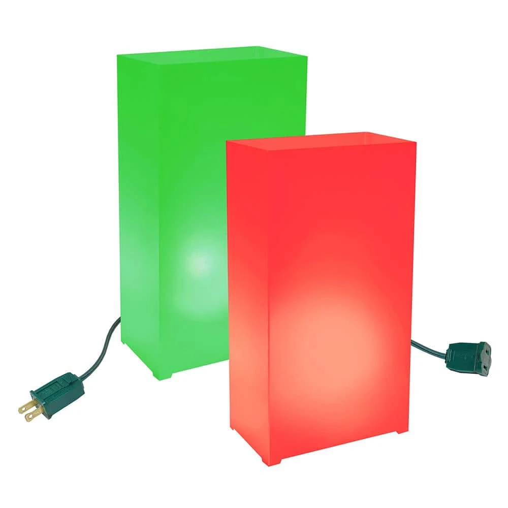 Red And Green Light Electric Luminaria Kit (10-Count String) 3 Red And Green Light Electric Luminaria Kit (10-Count String)