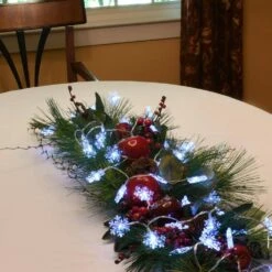 Battery Operated LED White String Lights - Snowflake (Set Of 2) -Christmas Decor Shop lumabase christmas string lights 53302 44 1000