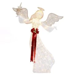 68.4 In. H 3D Christmas Angel And Star Holiday Decorations With Lights