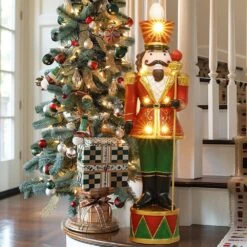 24.8 In. H Red Christmas Nutcracker King With Lights -Christmas Decor Shop luxenhome christmas figurines whhd2134 s 31 1000