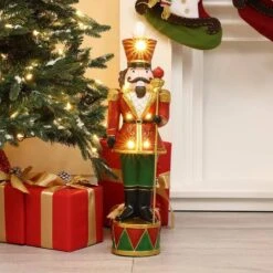 24.8 In. H Red Christmas Nutcracker King With Lights -Christmas Decor Shop luxenhome christmas figurines whhd2134 s c3 1000
