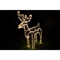 25 In. 1-Light LED White Rope Light Standing Reindeer Indoor/Outdoor Christmas Decoration Lighted Display -Christmas Decor Shop luxenhome christmas rope lights whhd649 31 1000
