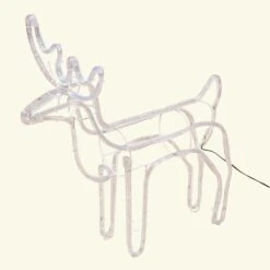 25 In. 1-Light LED White Rope Light Standing Reindeer Indoor/Outdoor Christmas Decoration Lighted Display -Christmas Decor Shop luxenhome christmas rope lights whhd649 76 1000