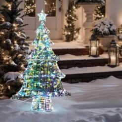 48 In. H Outdoor And Indoor Christmas Tree With Lights -Christmas Decor Shop luxenhome christmas yard decorations whhd2074 31 1000