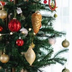 Holiday Pointy Ball And Pinecone 4 Piece Ornament Set In Gold 13 Holiday Pointy Ball And Pinecone 4 Piece Ornament Set In Gold -Christmas Decor Shop martha stewart christmas ornament sets 985117510m fa 1000