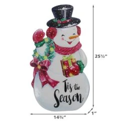 26 In. White Steel Battery Operated Floor Standing Pre-Lit Snowman Christmas Sign With LED Lights 13 26 In. White Steel Battery Operated Floor Standing Pre-Lit Snowman Christmas Sign With LED Lights -Christmas Decor Shop maypex christmas figurines h23g0d1a1c3z7f 1f 1000