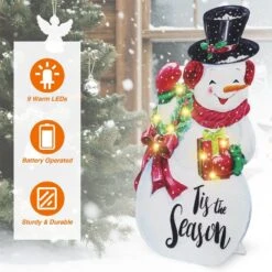 26 In. White Steel Battery Operated Floor Standing Pre-Lit Snowman Christmas Sign With LED Lights 14 26 In. White Steel Battery Operated Floor Standing Pre-Lit Snowman Christmas Sign With LED Lights -Christmas Decor Shop maypex christmas figurines h23g0d1a1c3z7f 44 1000