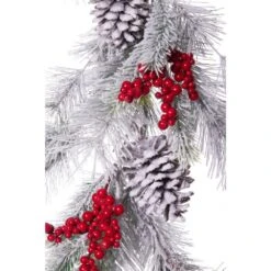 9 Ft. L Christmas Flocked Pine Berry And Pinecone Garland 11 9 Ft. L Christmas Flocked Pine Berry And Pinecone Garland -Christmas Decor Shop merrily christmas garland d001xg0613px 1f 1000