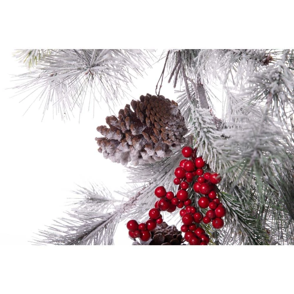 9 Ft. L Christmas Flocked Pine Berry And Pinecone Garland 7 9 Ft. L Christmas Flocked Pine Berry And Pinecone Garland - Image 5