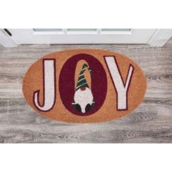 Joy Gnome Multicolor 18 In. X 30 In. Coir Christmas Outdoor Doormat -Christmas Decor Shop multicolor vcny home christmas doormats jy2 mat 1830 az multi 31 1000