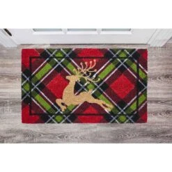 Holiday Plaid Multicolor 18 In. X 30 In. Coir Outdoor Doormat 9 Holiday Plaid Multicolor 18 In. X 30 In. Coir Outdoor Doormat -Christmas Decor Shop multicolor vcny home christmas doormats pad mat 1830 in rdmlt 31 1000