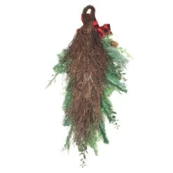 30 In. Mixed Pine Christmas Teardrop With Bow -Christmas Decor Shop national tree company artificial christmas plants rac hav060925 4f 1000
