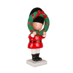 10 In. Christmas Soldier Holding Wreath -Christmas Decor Shop national tree company christmas figurines frt75 p213107z1 4f 1000