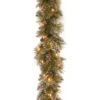 9 Ft. Glittery Bristle Pine Artificial Christmas Garland With Twinkly LED Lights -Christmas Decor Shop national tree company christmas garland gb3 300t 9a s 64 1000