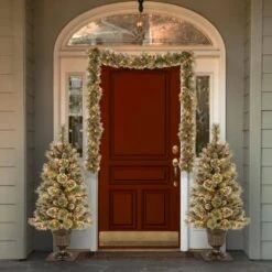 9 Ft. Glittery Bristle Pine Artificial Christmas Garland With Twinkly LED Lights -Christmas Decor Shop national tree company christmas garland gb3 300t 9a s c3 1000