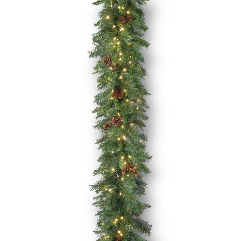9 Ft. Garwood Spruce Garland With Warm White LED Lights 3 9 Ft. Garwood Spruce Garland With Warm White LED Lights