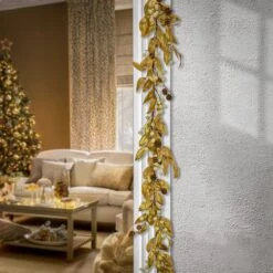 9 Ft. HGTV Home Collection Metallic Gold Laurel Garland 9 9 Ft. HGTV Home Collection Metallic Gold Laurel Garland -Christmas Decor Shop national tree company christmas garland hgtdl87 x22691g 31 1000