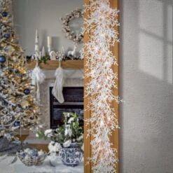6 Ft. HGTV Home Collection Pre-Lit Christmas By The Sea Coral Garland -Christmas Decor Shop national tree company christmas garland ho76 yl52 6c 31 1000