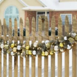 9 Ft. Pre-Lit Gold Ornament Metallic Garland -Christmas Decor Shop national tree company christmas garland mt63 300 9b b 31 1000