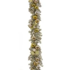 9 Ft. Pre-Lit Gold Ornament Metallic Garland -Christmas Decor Shop national tree company christmas garland mt63 300 9b b 4f 1000
