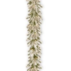9 Ft. Snowy Sheffield Spruce Artificial Christmas Garland With Twinkly LED Lights