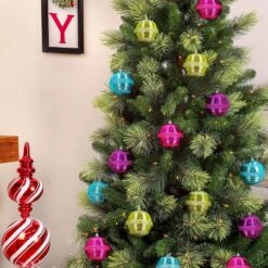 4-Piece Shatterproof Swirling Purple Ornaments -Christmas Decor Shop national tree company christmas ornament sets frt100 ah112604 44 1000