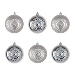 6-Piece Shatterproof Glittering Silver Ornaments -Christmas Decor Shop national tree company christmas ornament sets frt100 ah112607 44 1000