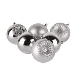 6-Piece Shatterproof Glittering Silver Ornaments -Christmas Decor Shop national tree company christmas ornament sets frt100 ah112607 c3 1000