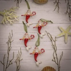 4-Piece HGTV Home Collection Santa Merman Ornaments -Christmas Decor Shop national tree company christmas ornament sets hgtah63 ag2279a 31 1000