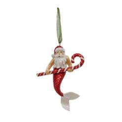 4-Piece HGTV Home Collection Santa Merman Ornaments -Christmas Decor Shop national tree company christmas ornament sets hgtah63 ag2279a 4f 1000