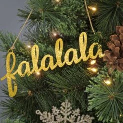 9 In. HGTV Home Collection "Falalala" Metal Ornament Set -Christmas Decor Shop national tree company christmas ornament sets hgtse96 gch040a 31 1000