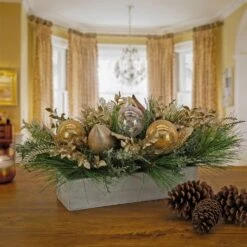 11 In. HGTV Home Collection Champagne Wishes Arrangement -Christmas Decor Shop national tree company christmas swag dl87 45x22798 31 1000