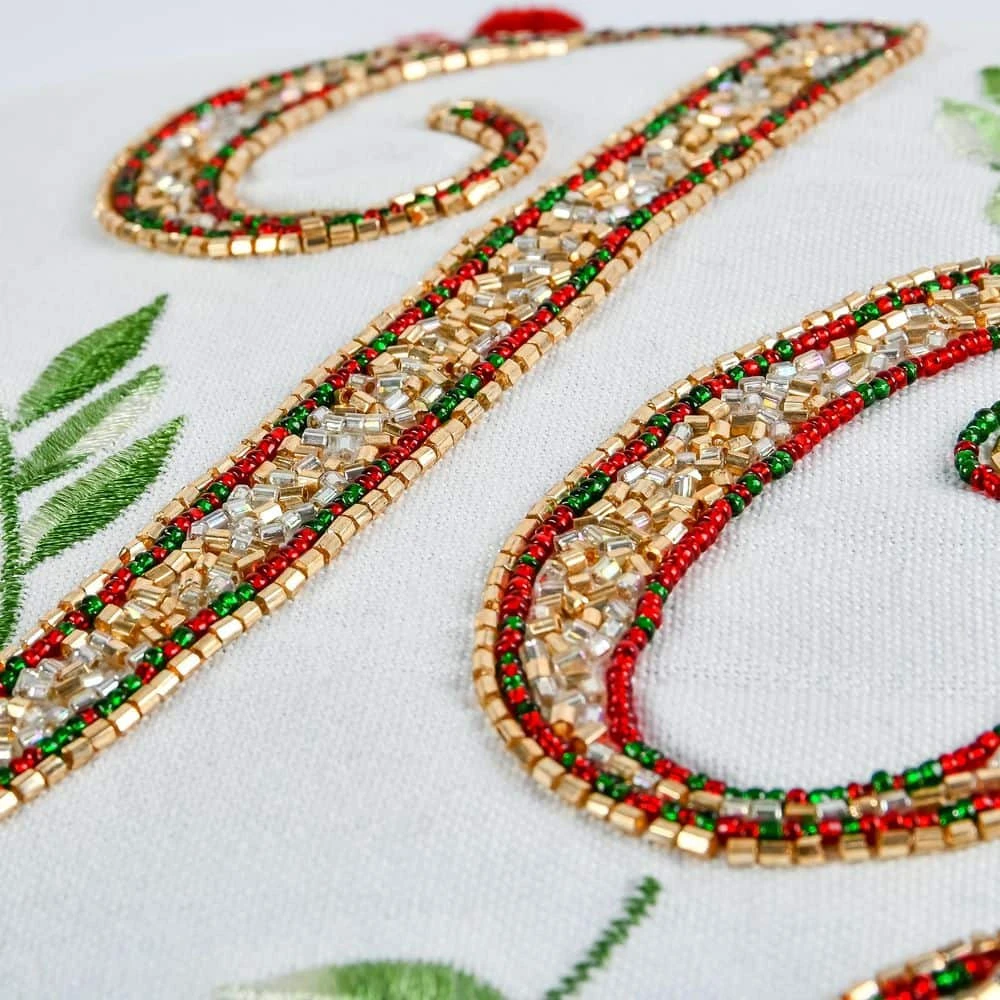 18 In. HGTV Home Collection Embroidered "Joy" Christmas Pillow 4 18 In. HGTV Home Collection Embroidered "Joy" Christmas Pillow - Image 2