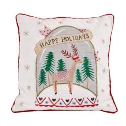 18 In. HGTV Home Collection Snow Globe Christmas Pillow