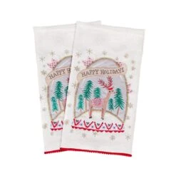 18 In. HGTV Home Collection Christmas Snow Globe Guest Towel (2-Pack)