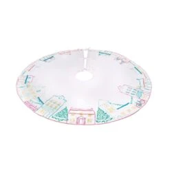 52 In. HGTV Home Collection Village Scene Tree Skirt -Christmas Decor Shop national tree company christmas tree skirts hgt93 cts25014a 4f 1000