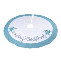 52 In. HGTV Home Collection Embroidered Coastal Colors Tree Skirt -Christmas Decor Shop national tree company christmas tree skirts hgt93 cts25027a 1f 1000