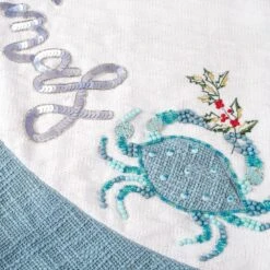 52 In. HGTV Home Collection Embroidered Coastal Colors Tree Skirt -Christmas Decor Shop national tree company christmas tree skirts hgt93 cts25027a c3 1000