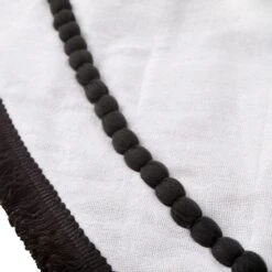 52 In. HGTV Home Collection White Tree Skirt With Black Trim -Christmas Decor Shop national tree company christmas tree skirts hgt93 cts25028a 4f 1000