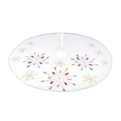 54 In. HGTV Home Collection Embroidered Boho Tree Skirt -Christmas Decor Shop national tree company christmas tree skirts hgt93 cts25047a 1f 1000