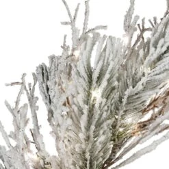 24 In. Pre-Lit Snowy Twig Artificial Christmas Wreath With Battery Operated LED Lights -Christmas Decor Shop national tree company christmas wreaths dc13 316l 24w b 4f 1000