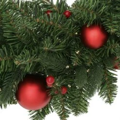 36 In. Battery Operated Mixed Fir Artificial Wreath With 100 Clear LED Lights -Christmas Decor Shop national tree company christmas wreaths dc3 186 36wb 1 1d 1000