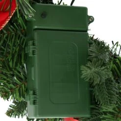 36 In. Battery Operated Mixed Fir Artificial Wreath With 100 Clear LED Lights -Christmas Decor Shop national tree company christmas wreaths dc3 186 36wb 1 40 1000