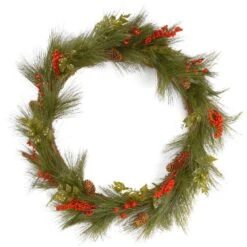 30 In. Artificial Mixed Bristle Pine Wreath